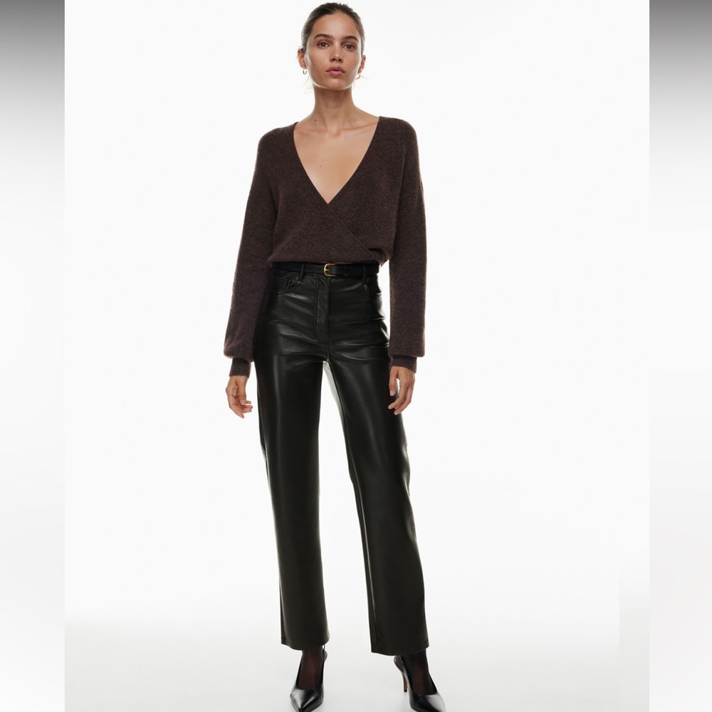 New Wilfred The Melina Vegan Leather High Rise Straight Leg Pants